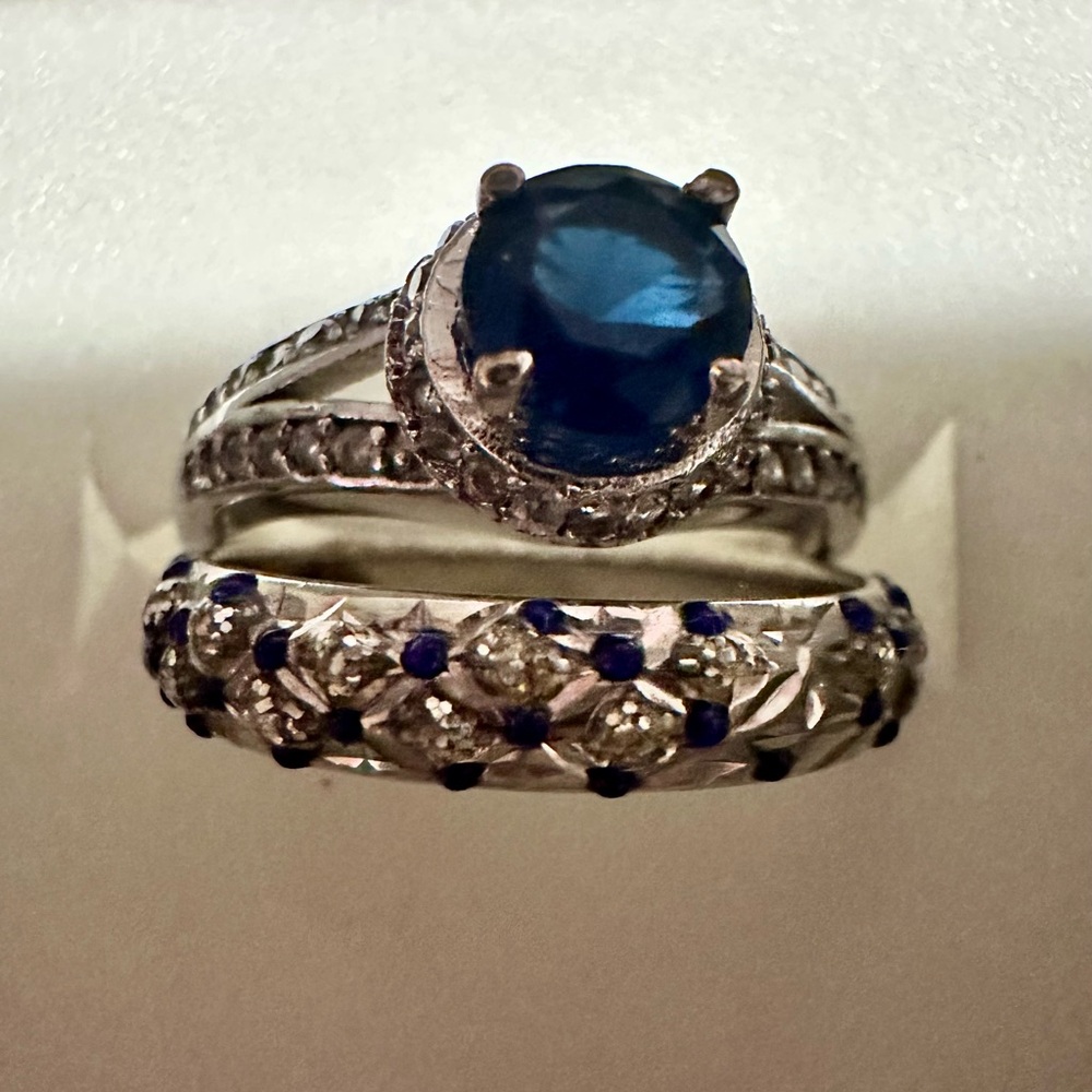 14k Solid White Gold Ring With Stunning Natural D… - image 6